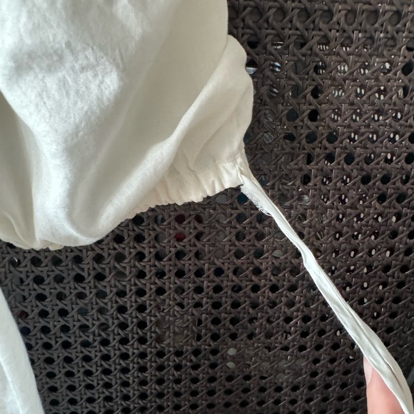 Anthropologie White Puff Sleeve Blouse - Picture 5 of 13